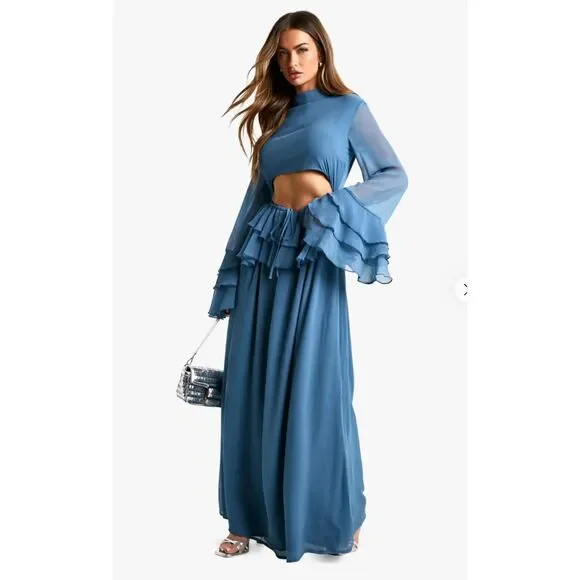 princess polly baby blue dress Realtix Satin Silk Backless Tube Tops Maxi Dress for Women Low Back Hollow  Out Elegant Strapless Long Dresses Wedding Guest Party Evening Dresses main image 1